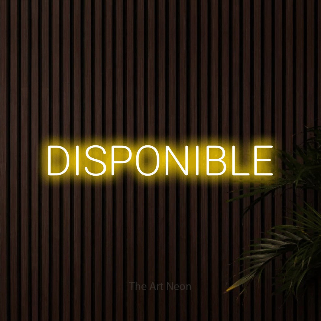 LED neon sign reading “DISPONIBLE”, arranged in a single line.