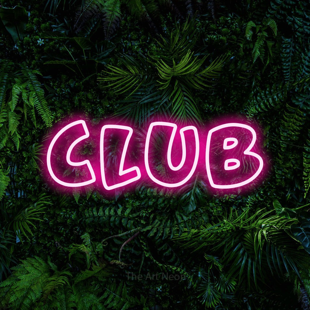 LED neon sign reading “CLUB”, arranged in a single line.