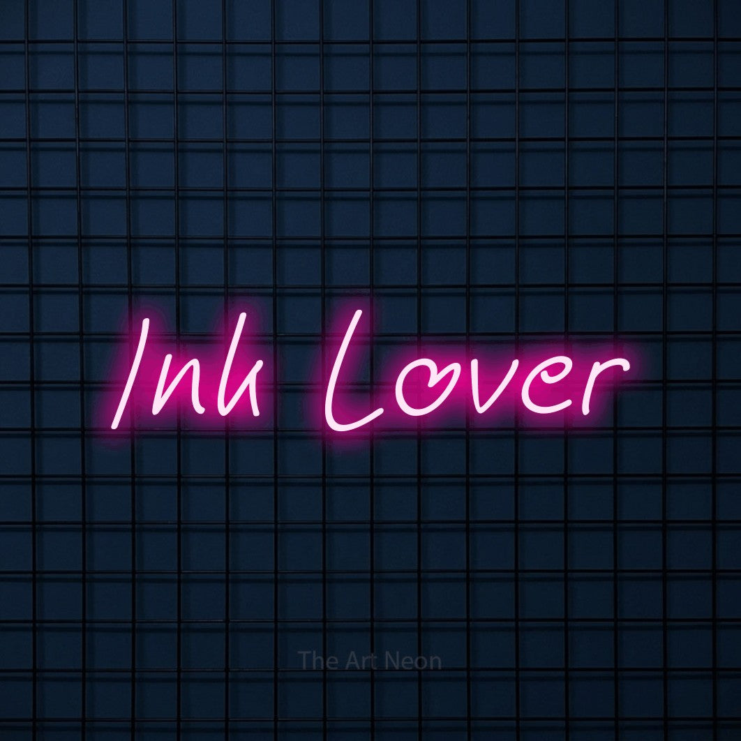 LED neon sign reading “Ink Lover”, arranged in a single line.