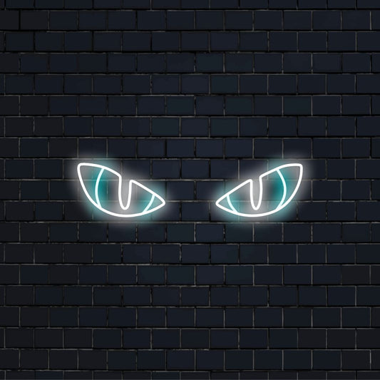 "Eyes Neon Sign" lights up with a captivating glow, perfect for art galleries and spaces that celebrate the enigmatic beauty of eyes, adding a touch of mystery and allure to the ambiance.