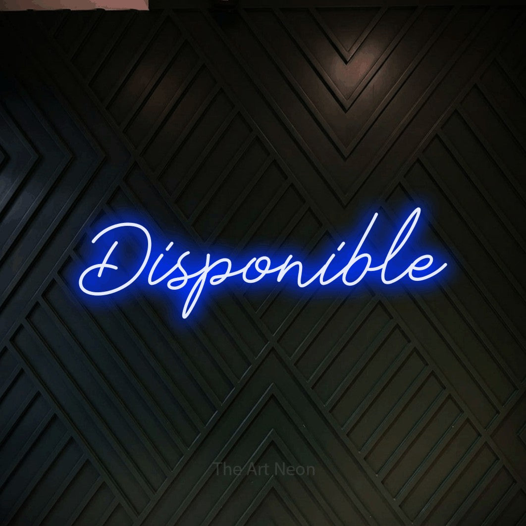 LED neon sign reading “Disponible”, arranged in a single line.