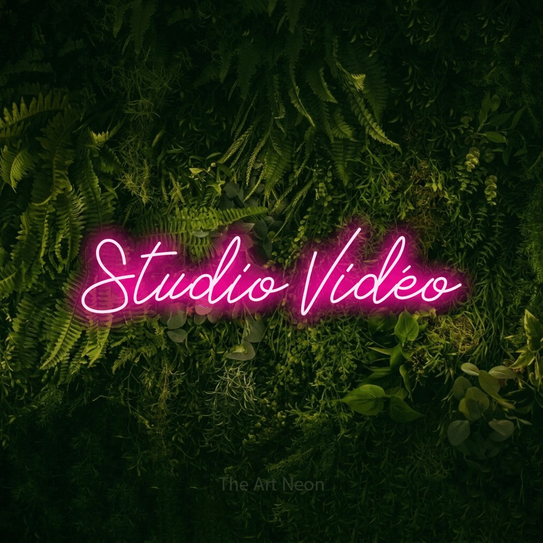 LED neon sign reading “Studio Vidéo”, arranged in a single line.