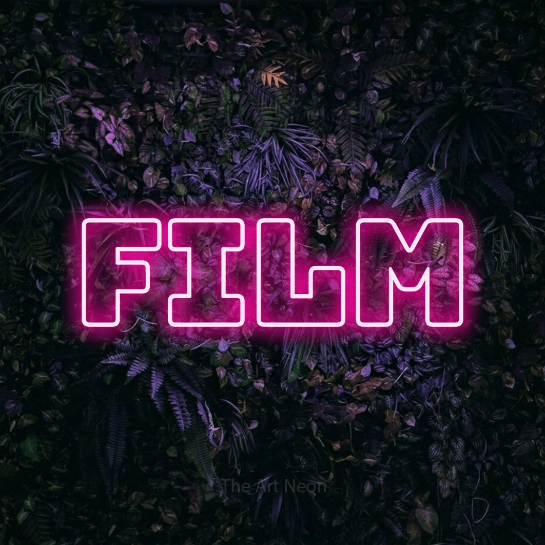 LED neon sign reading “Film”, arranged in a single line.