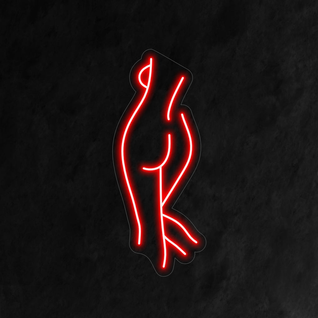 "Female Body Neon Sign" lights up with artistic elegance, perfect for art galleries and spaces appreciating the aesthetic appeal of the feminine form.