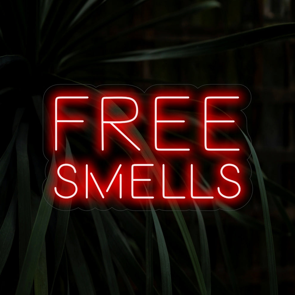 Inviting Aromas Await - Free Smells Neon Sign by The Art Neon