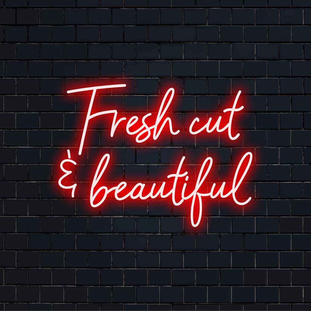 Insegna al neon a LED personalizzata ��� Fresh Cut Le bellissime vibrazioni irradiano un bagliore colorato e vibrante, perfetto per un accento decorativo al neon unico.