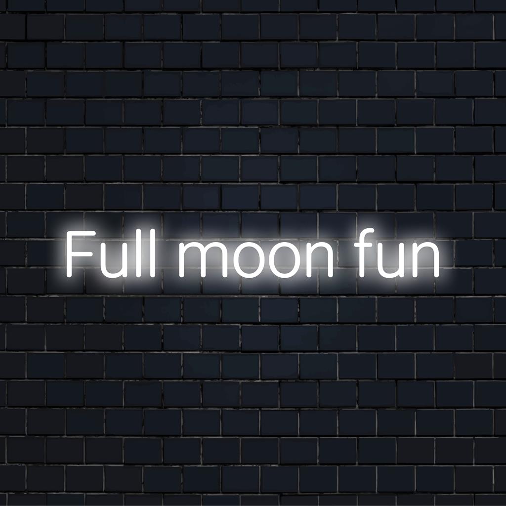 Käsitsi valmistatud Full Moon Fun LED-neoonmärk, täiuslik neoonvalgusega dekoor, mis lisab igale ruumile ainulaadset võlu.