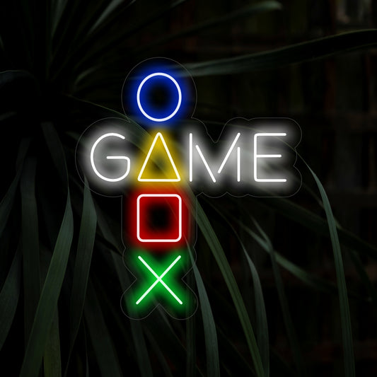 "Game Neon Sign" - Glowing with the essence of play, perfect for game rooms and entertainment spaces, capturing the excitement of gaming.