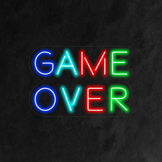 "Game Over Neon Sign" is a nostalgic and retro addition to your gaming-themed interior. A neon light that captures the essence of classic gaming.