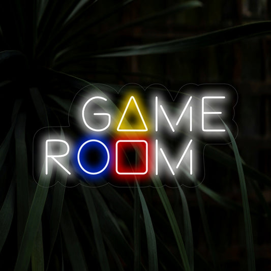 "Game Room Neon Sign" - Shining with gaming allure, perfect for game rooms and entertainment spaces, infusing surroundings with the spirit of play.