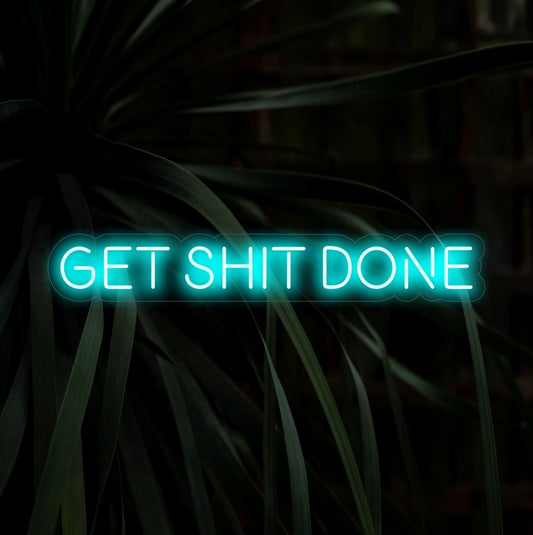 "Get Shit Done Neon Sign" - Radiating motivational energy, perfect for workspaces and home offices, empowering individuals striving for productivity.