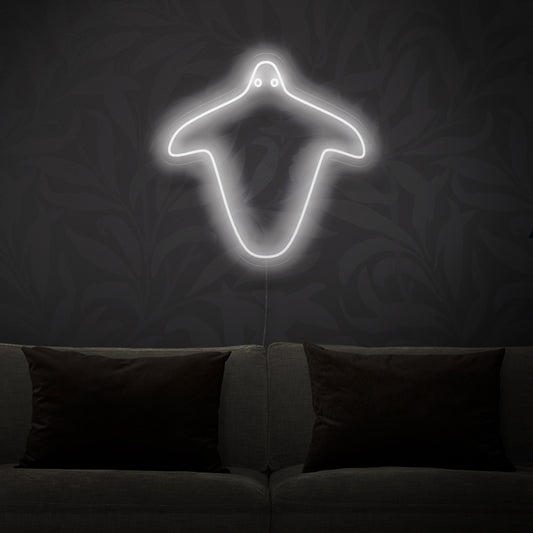 "Ghost Neon Sign" - Glowing with spectral allure, perfect for Halloween-themed decor and game rooms, evoking a touch of mystery.