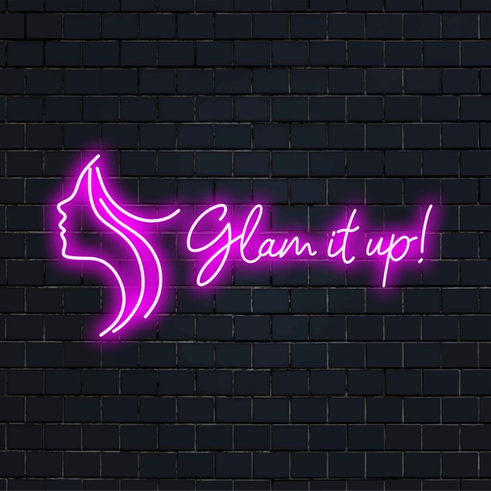Glam it up! – Frauenprofil – LED-Leuchtschild