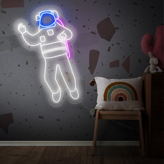 "Greetings from Space Neon Sign" - Bringing an otherworldly touch, perfect for science-themed rooms and astronomy enthusiasts, evoking dreams of intergalactic adventures.