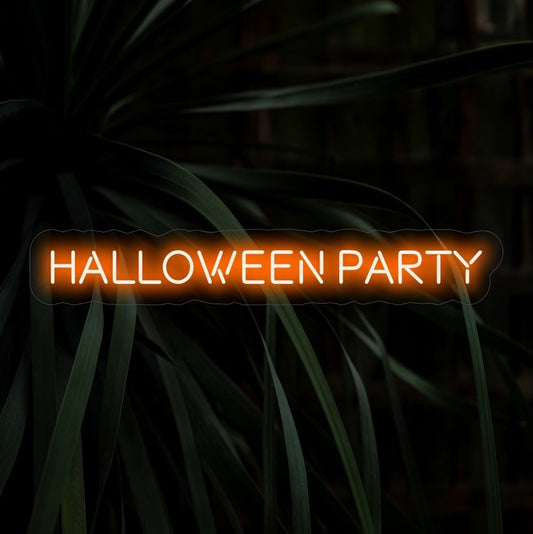 "Halloween Party Neon Sign" - Adding a spooky and festive touch, perfect for Halloween-themed parties and haunted houses, celebrating the eerie and exciting spirit of Halloween.