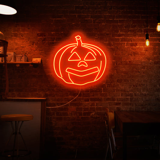 "Halloween Pumpkin Neon Sign" - Bringing a classic Halloween symbol to life, perfect for Halloween parties and haunted attractions, capturing the iconic spirit of the season.