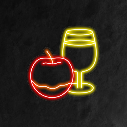 "Healthy Drink And Apple Neon Sign" - Promoting a health-conscious vibe, perfect for juice bars, fitness studios, or any space that encourages a healthy and balanced lifestyle.