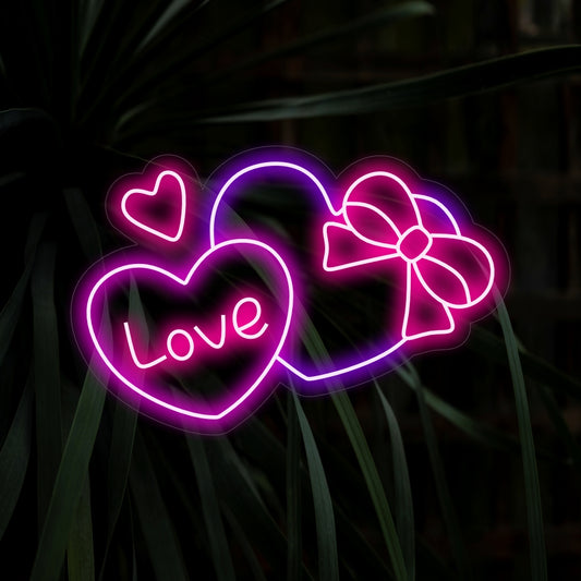 "Heart Shaped Gift Box Neon Sign" - Emanating love and surprise, perfect for gift shops, romantic occasions, or any space that wants to convey feelings of warmth and affection.