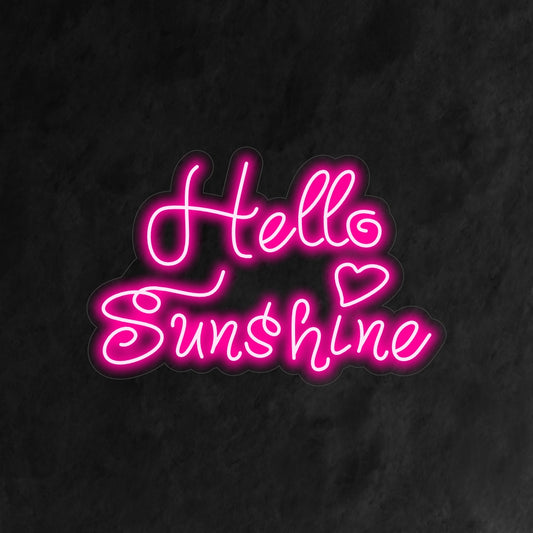 "Hello Sunshine Neon Sign" is a positive and cheerful addition to your interior. A neon light that brings the uplifting message of a sunny greeting.