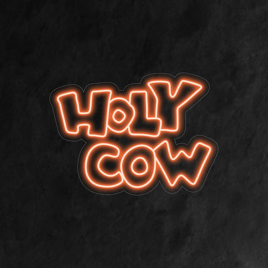 "Holy Cow Neon Sign" - A whimsical and attention-grabbing addition for quirky cafes and restaurants, adding a touch of playfulness with a unique and memorable neon light.