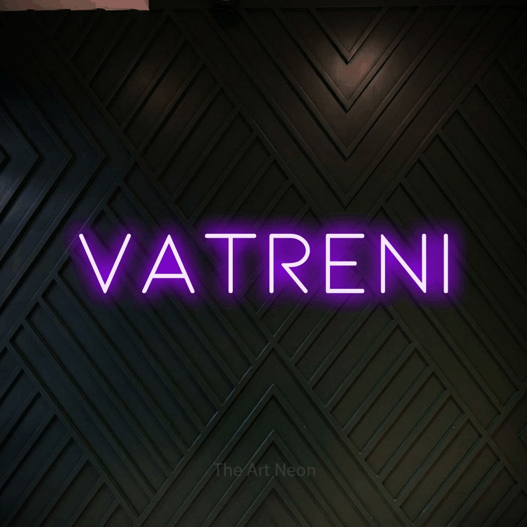 LED neon sign reading “Vatreni”, arranged in a single line.