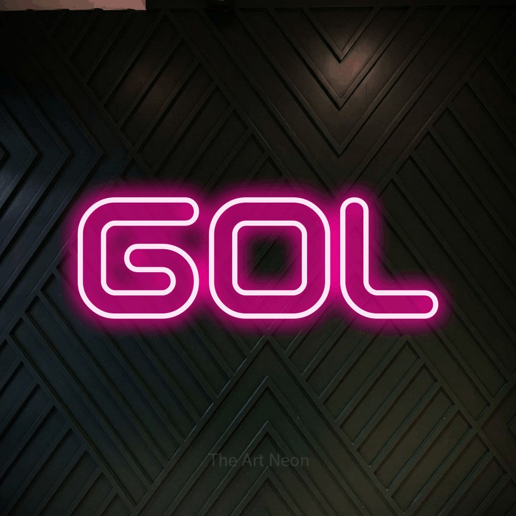 LED neon sign reading “Gol”, arranged in a single line.