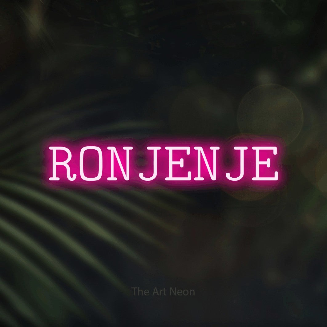 LED neon sign reading “RONJENJE”, arranged in a single line.