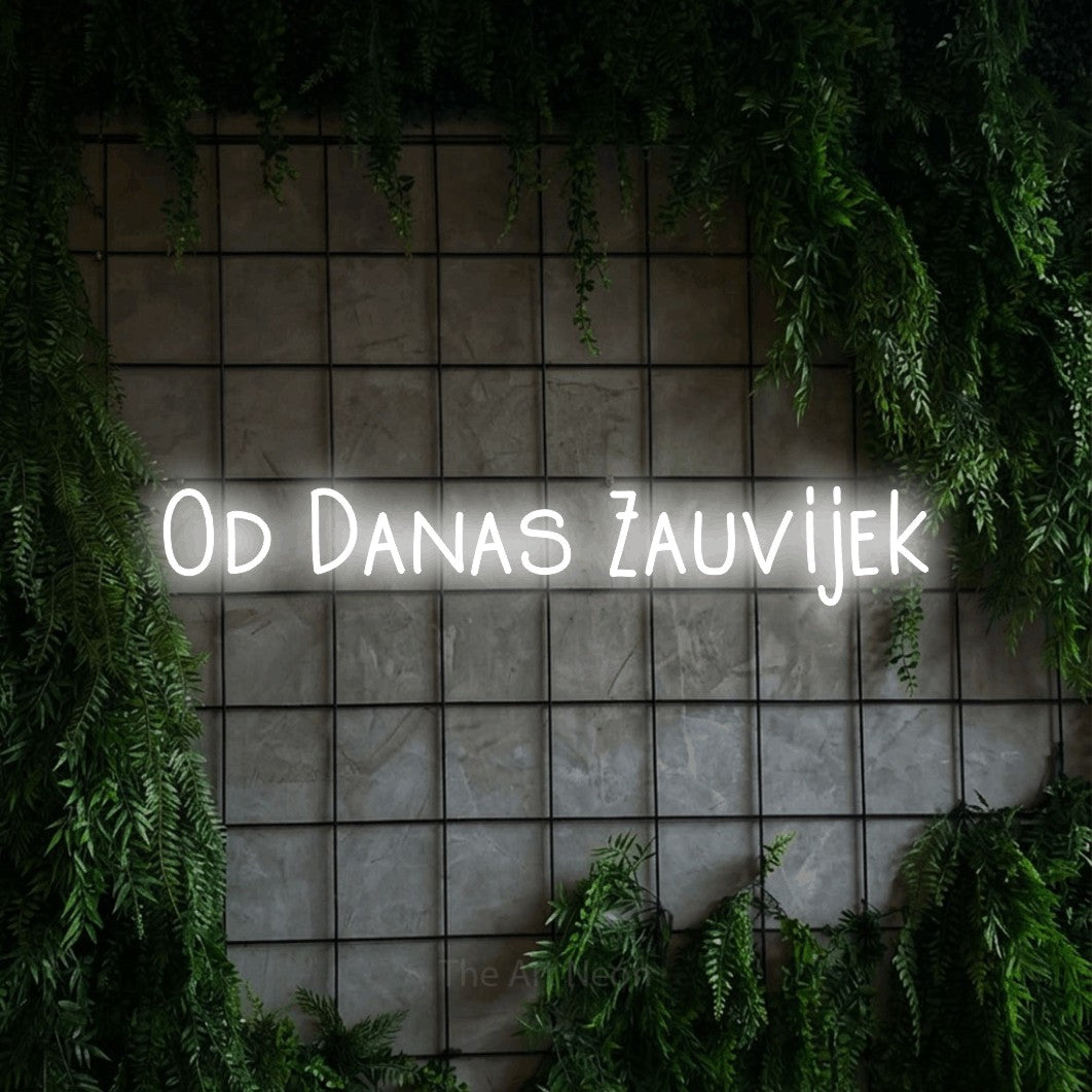 LED neon sign reading “Od Danas Zauvijek”, arranged in a single line.