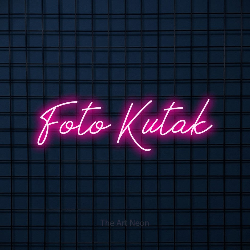 LED neon sign reading “Foto Kutak”, arranged in a single line.