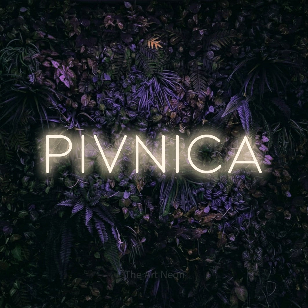 LED neon sign reading “Pivnica”, arranged in a single line.