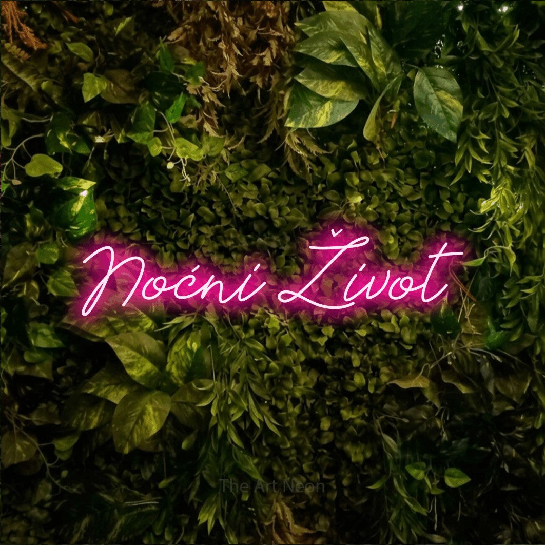 LED neon sign reading “Noćni Život”, arranged in a single line.
