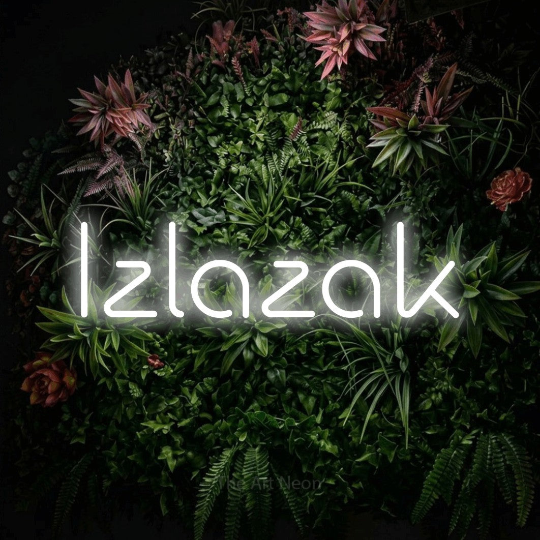 LED neon sign reading “Izlazak”, arranged in a single line.