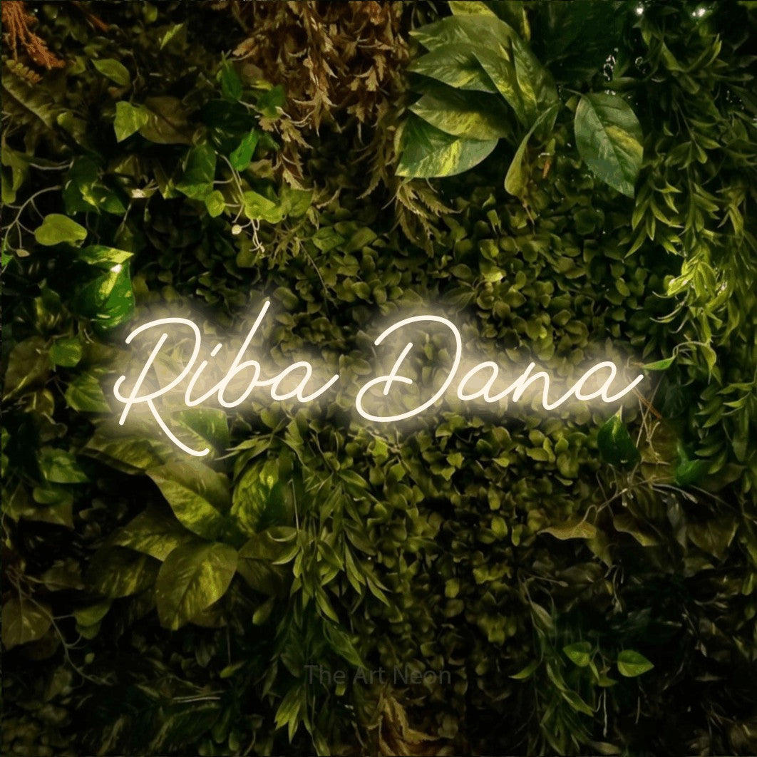 LED neon sign reading “Riba Dana”, arranged in a single line.