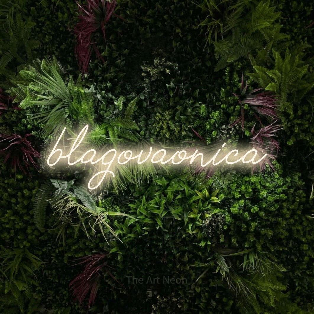LED neon sign reading “blagovaonica”, arranged in a single line.