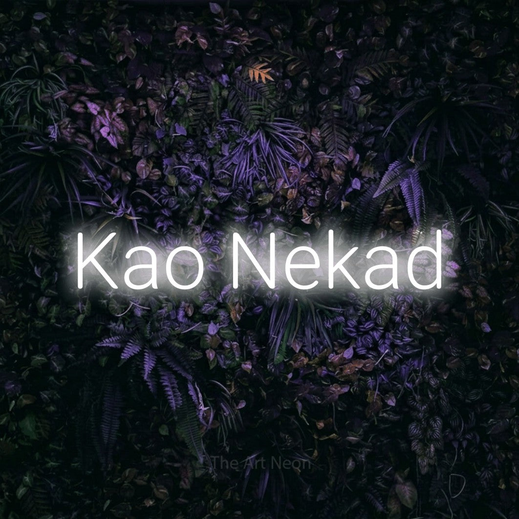 LED neon sign reading “Kao Nekad”, arranged in a single line.