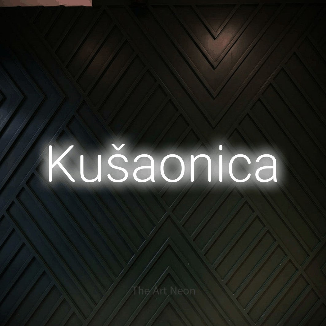 LED neon sign reading “Kušaonica”, arranged in a single line.