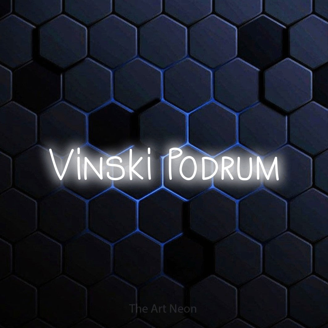 LED neon sign reading “Vinski Podrum”, arranged in a single line.