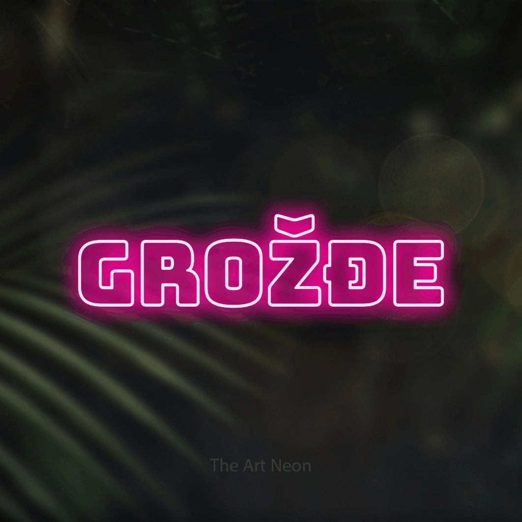 LED neon sign reading “Grožđe”, arranged in a single line.