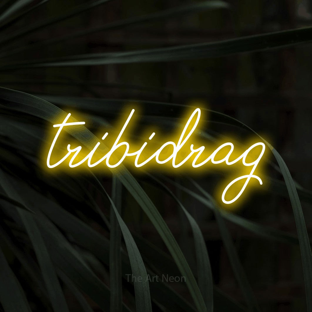 LED neon sign reading “tribidrag”, arranged in a single line.