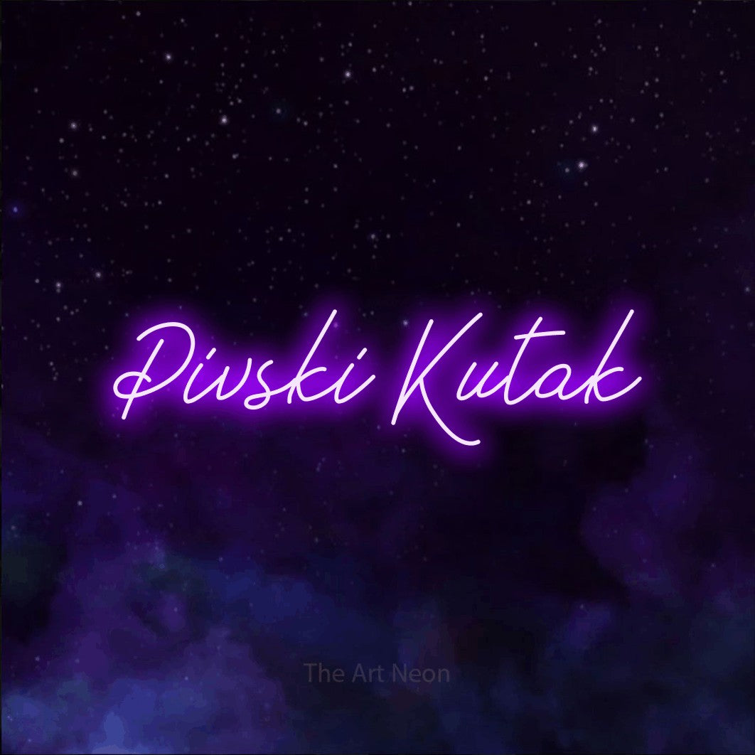 LED neon sign reading “Pivski Kutak”, arranged in a single line.