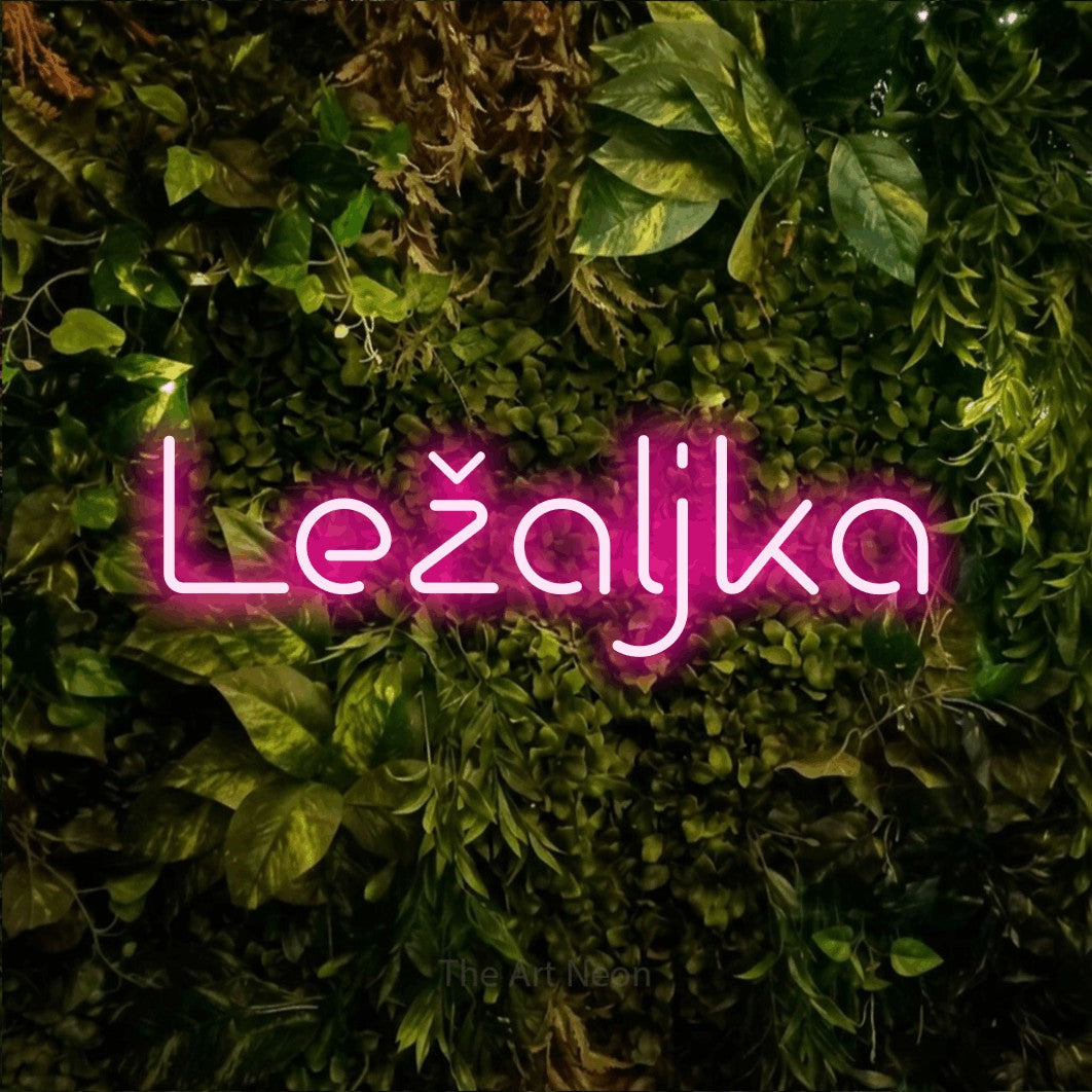 LED neon sign reading “Ležaljka”, arranged in a single line.