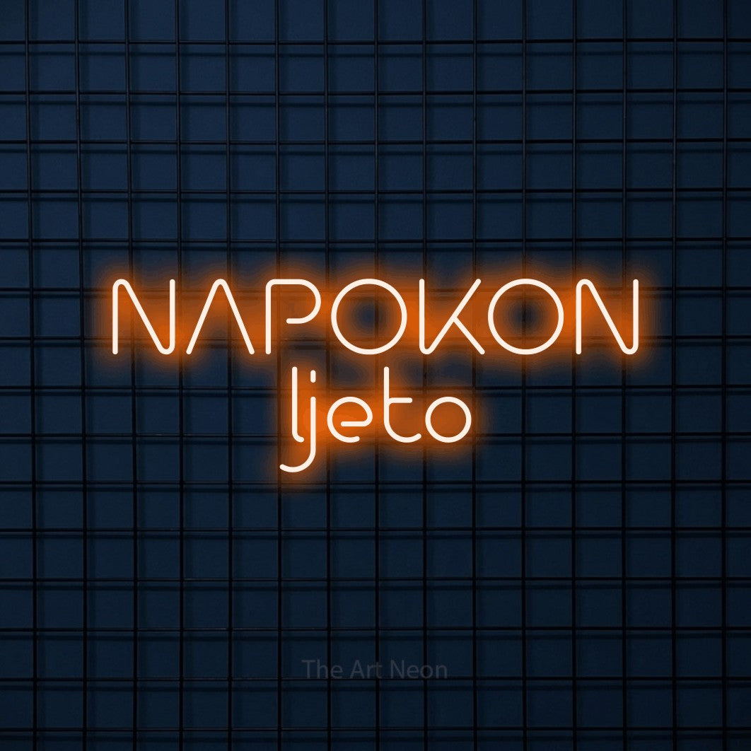 LED neon sign reading “NAPOKON ljeto”, arranged in two lines.