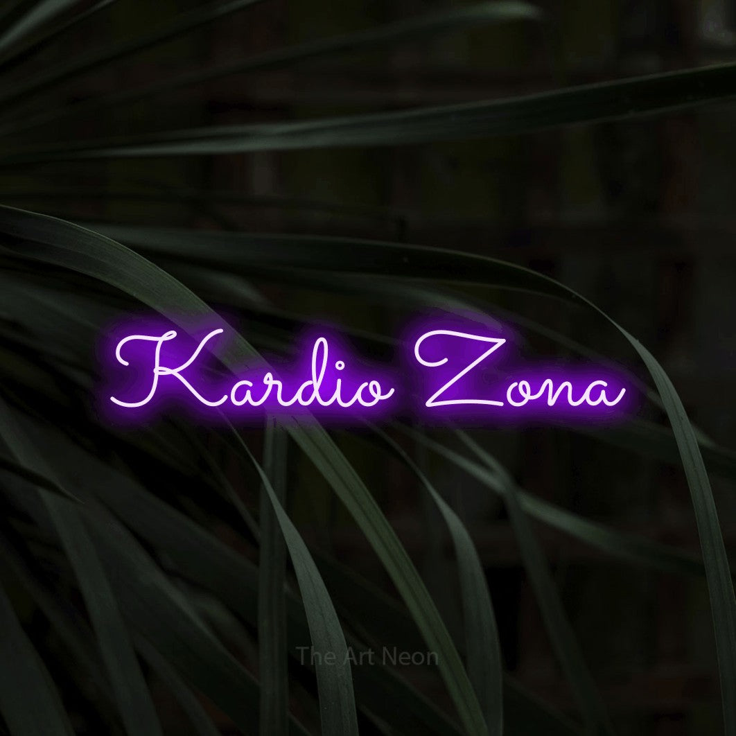 LED neon sign reading “Kardio Zona”, arranged in a single line.