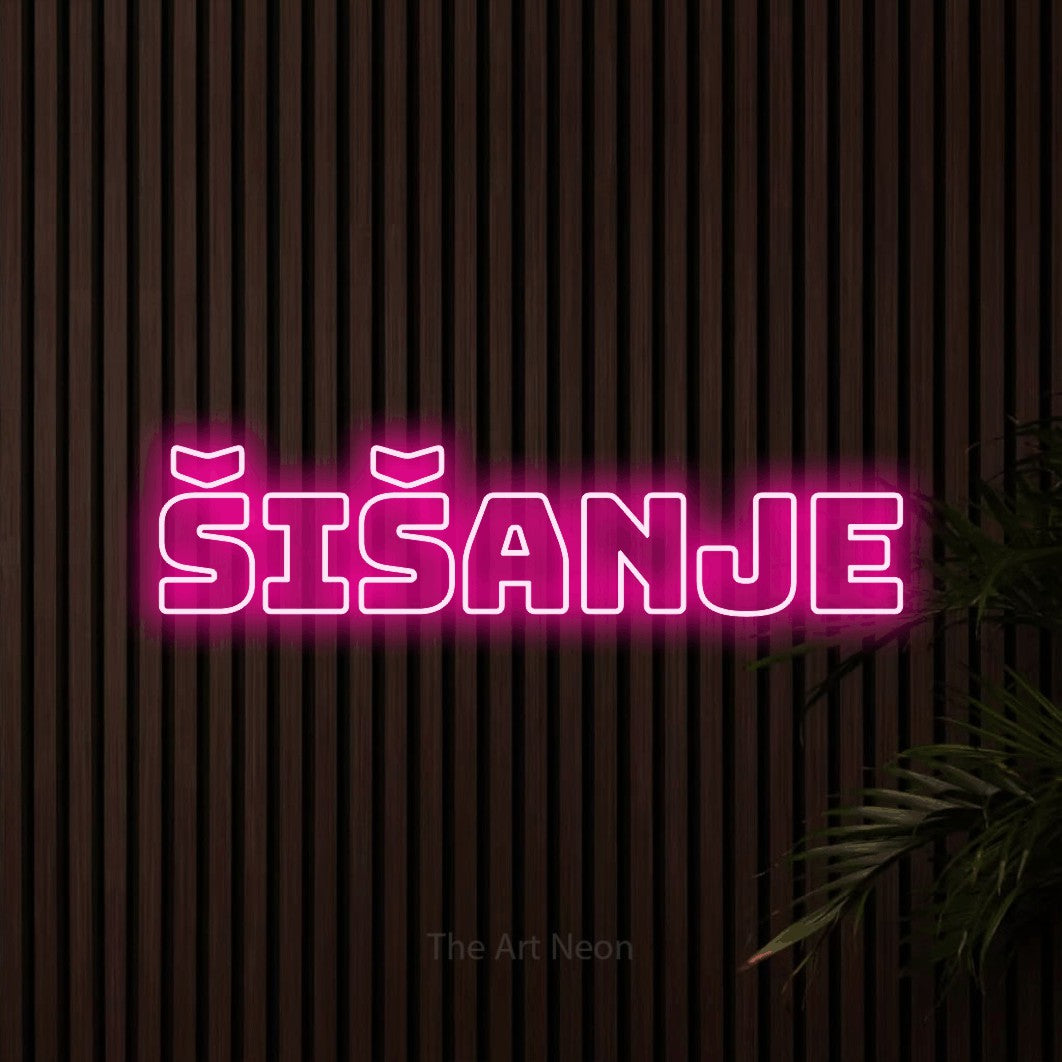 LED neon sign reading “šišanje”, arranged in a single line.