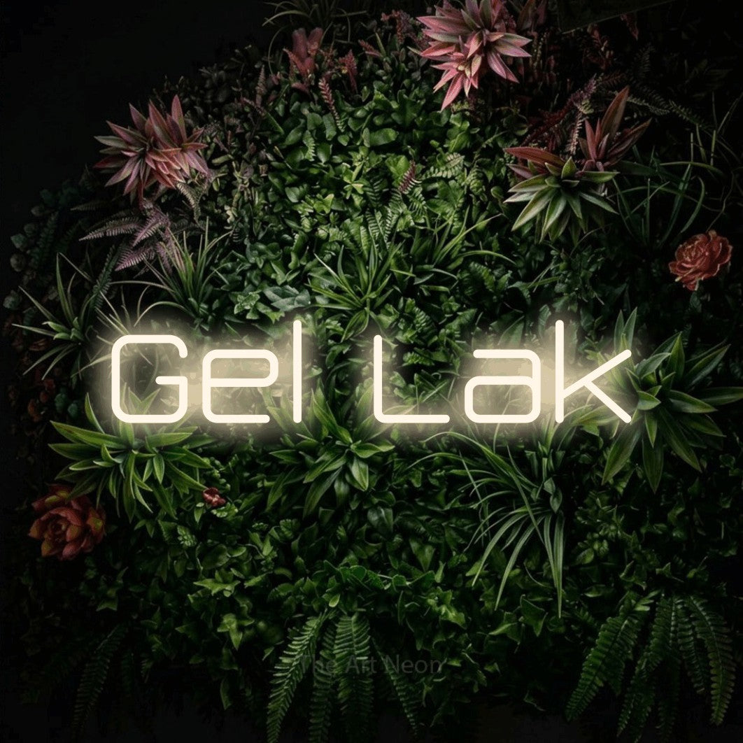 LED neon sign reading “Gel Lak”, arranged in a single line.