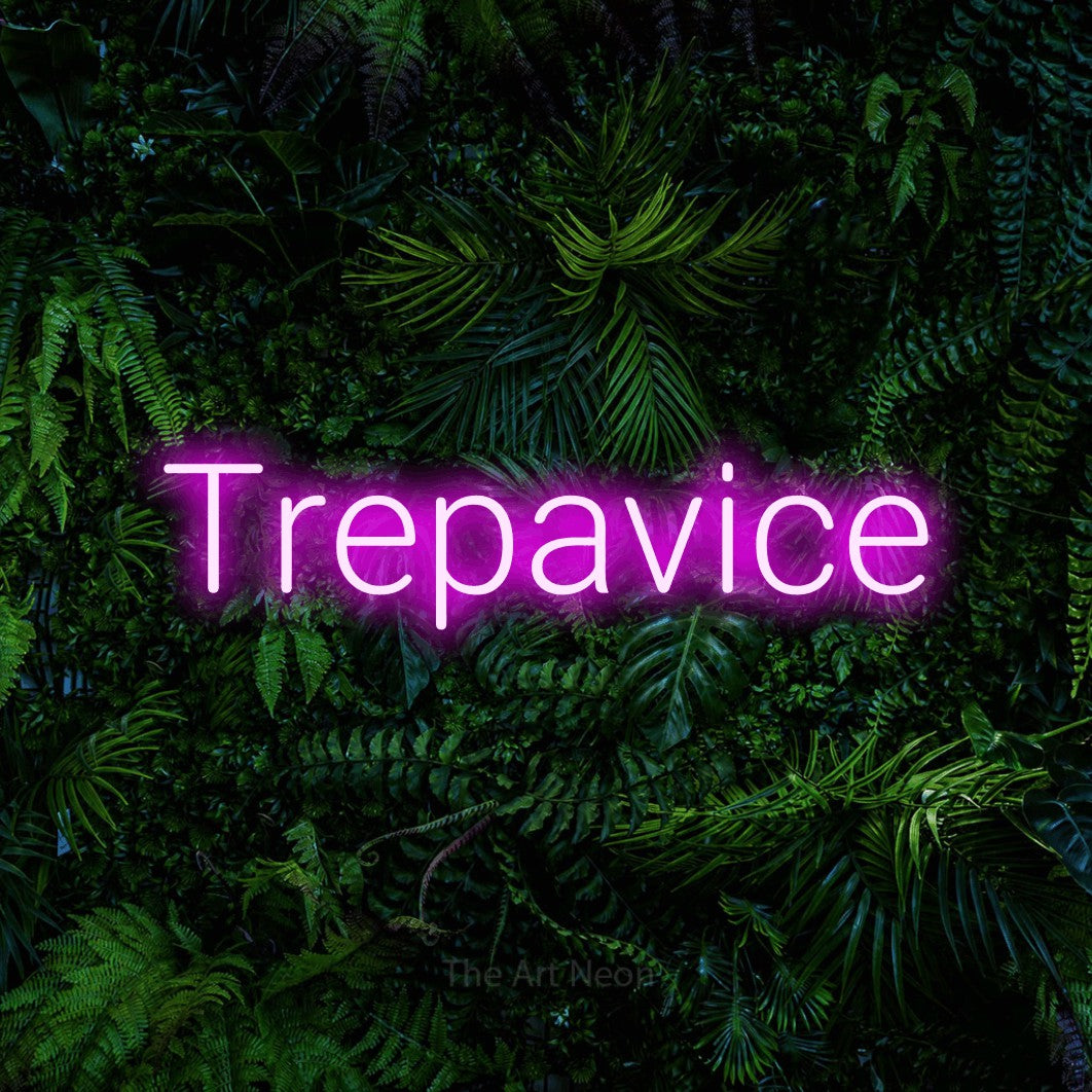 LED neon sign reading “Trepavice”, arranged in a single line.
