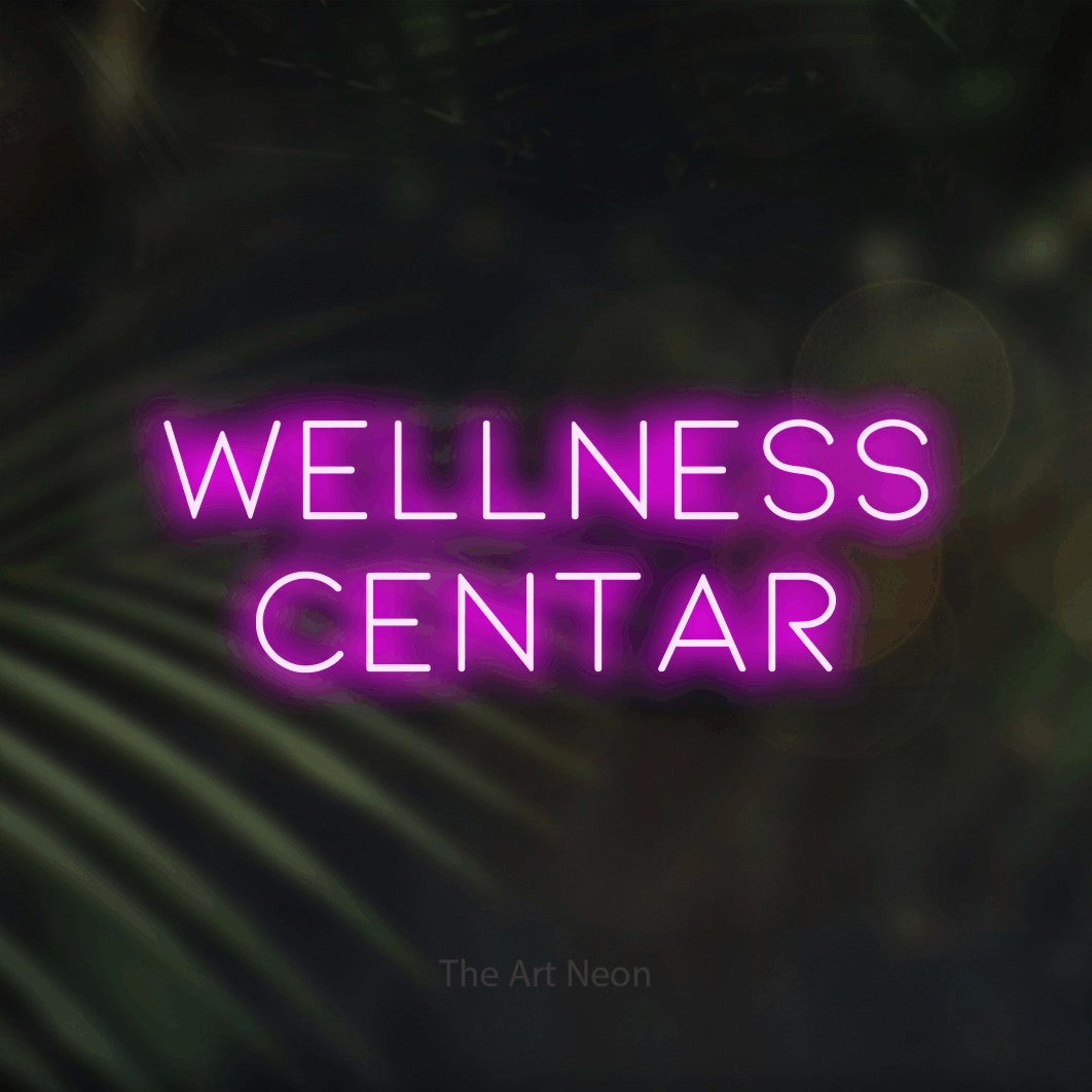 LED neon sign reading “Wellness Centar”, arranged in two lines.