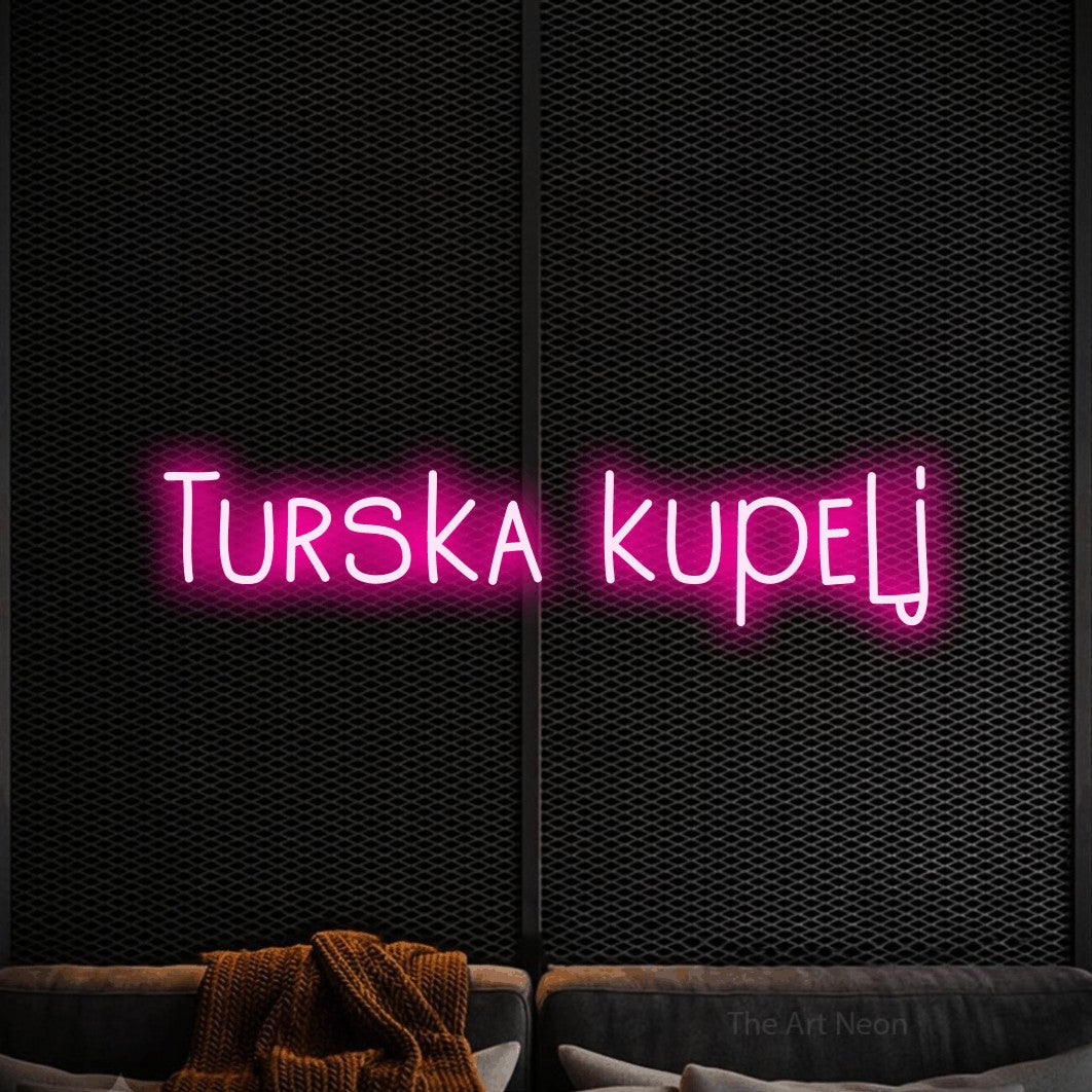 LED neon sign reading “Turska kupelj”, arranged in a single line.