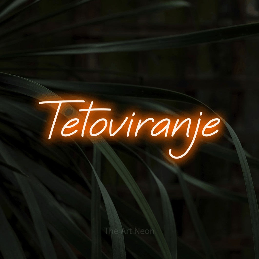 LED neon sign reading “Tetoviranje”, arranged in a single line.