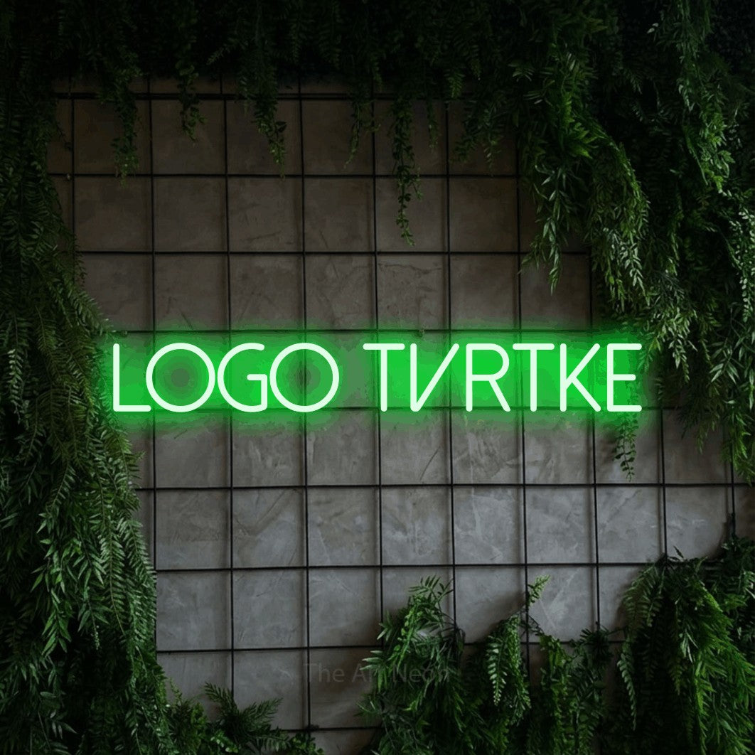 LED neon sign reading “LOGO TVRTKE”, arranged in a single line.